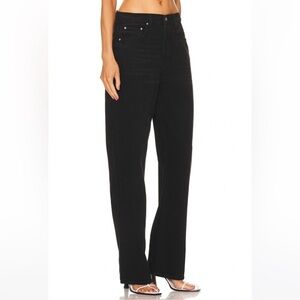 GRLFRND Bella Low Rise Boyfriend in The Mission Black Straight Leg Jeans
